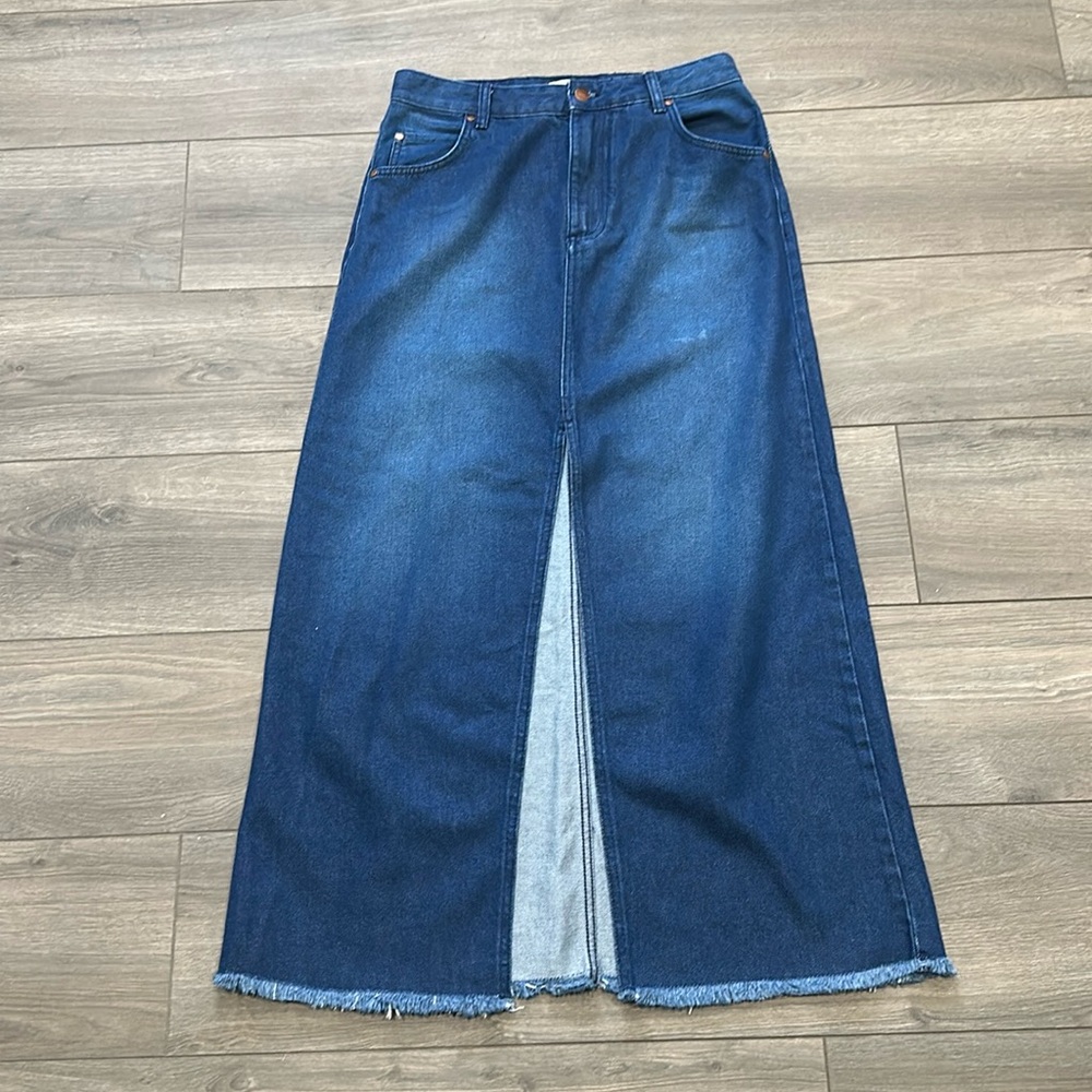 Anthropologie x Pilcro Denim Jean Maxi Skirt Sz 10